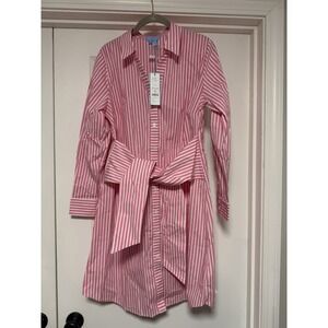 Draper James, Isabella Shirtdress In Pink Shirting Stripe, Womens Size Medium